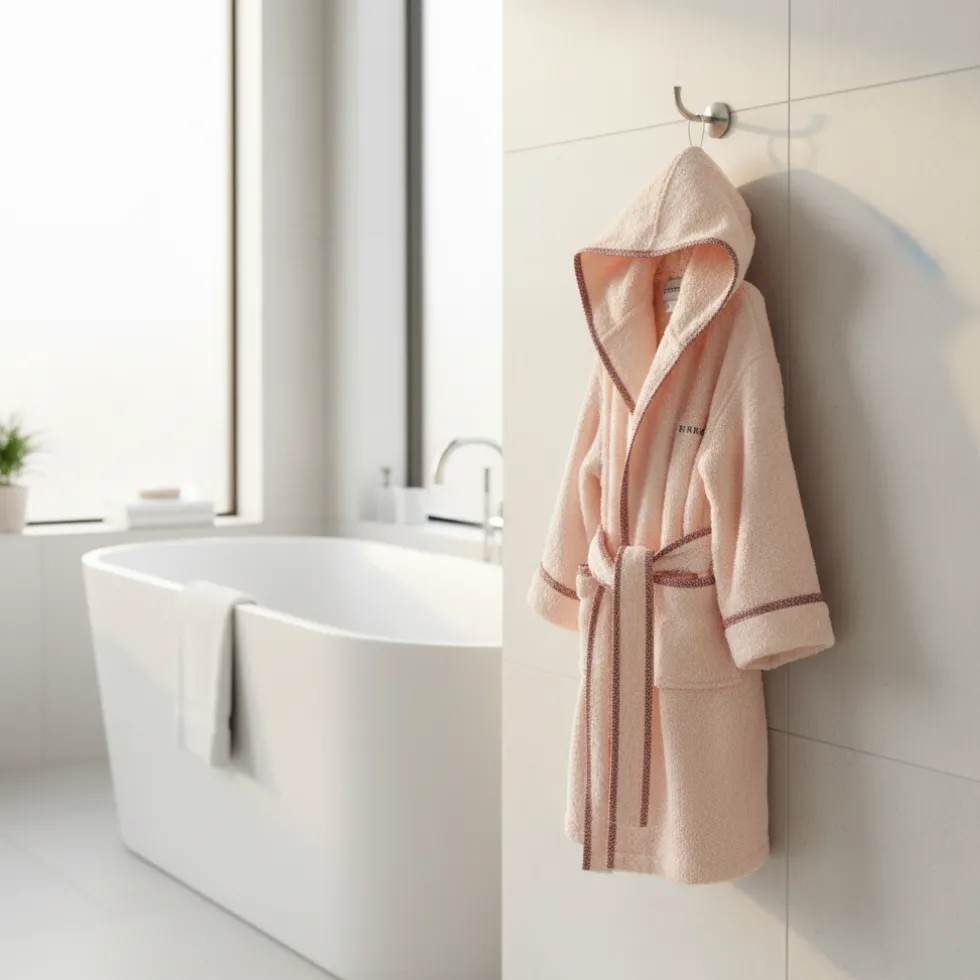 Accappatoio baby in spugna Borbonese KIDS Cangiante rosa