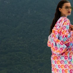 Accappatoio donna con cappuccio Carrara Cala Mitjana fuxia