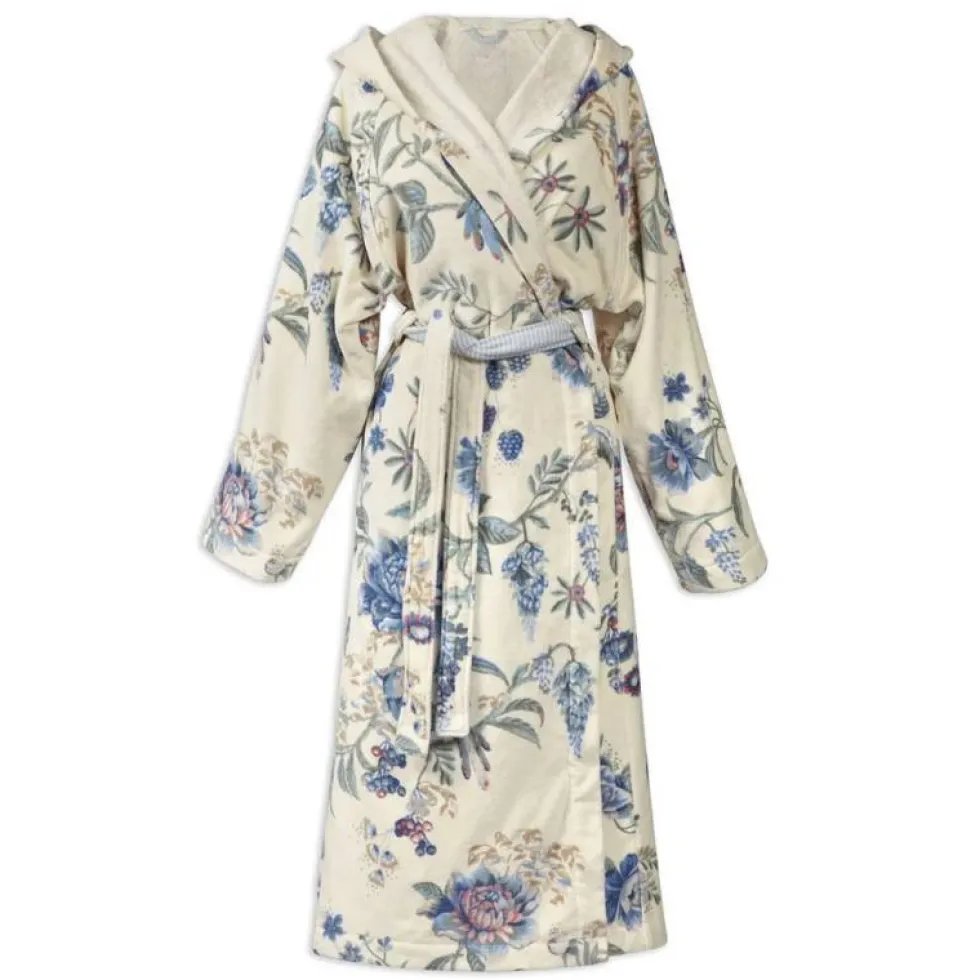 Accappatoio donna spugna con cappuccio PIP STUDIO Secret Garden panna