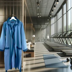 Accappatoio in Microfibra Azzurro Blu - Roma - Perfetto per Sport e Viaggi