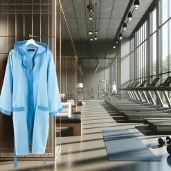 Accappatoio in Microfibra Leggera Celeste Azzurro - Perfetto per Sport e Viaggi