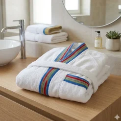 Accappatoio JUNIOR spugna con cappuccio GABEL Pongo bianco