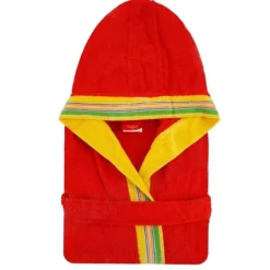 Accappatoio JUNIOR spugna con cappuccio GABEL Pongo rosso