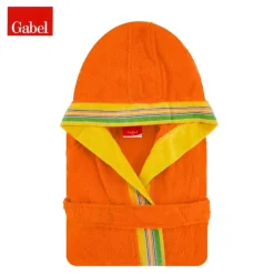 Accappatoio JUNIOR spugna con cappuccio GABEL Pongo arancio