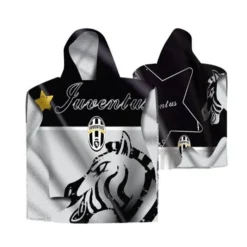 Accappatoio PONCHO Juventus per bambini bianco-nero