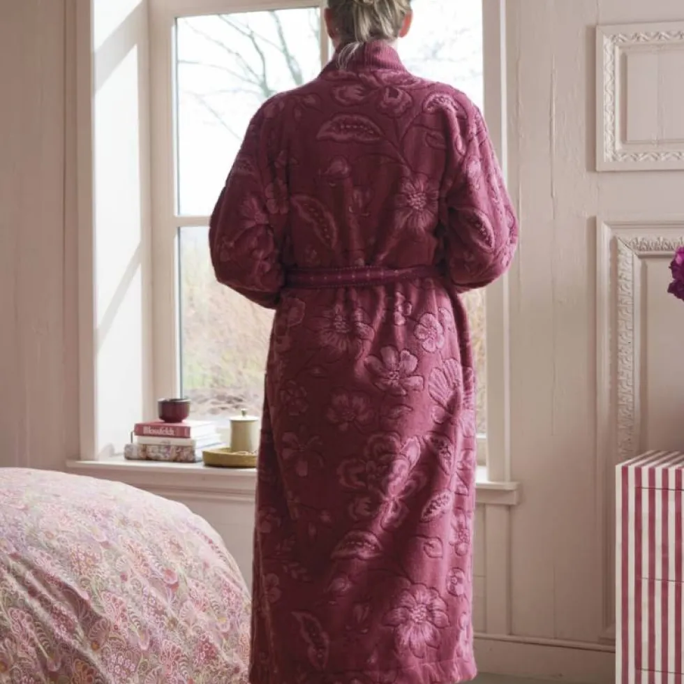 Accappatoio sciallato donna spugna PIP STUDIO Jasmin jacquard malva