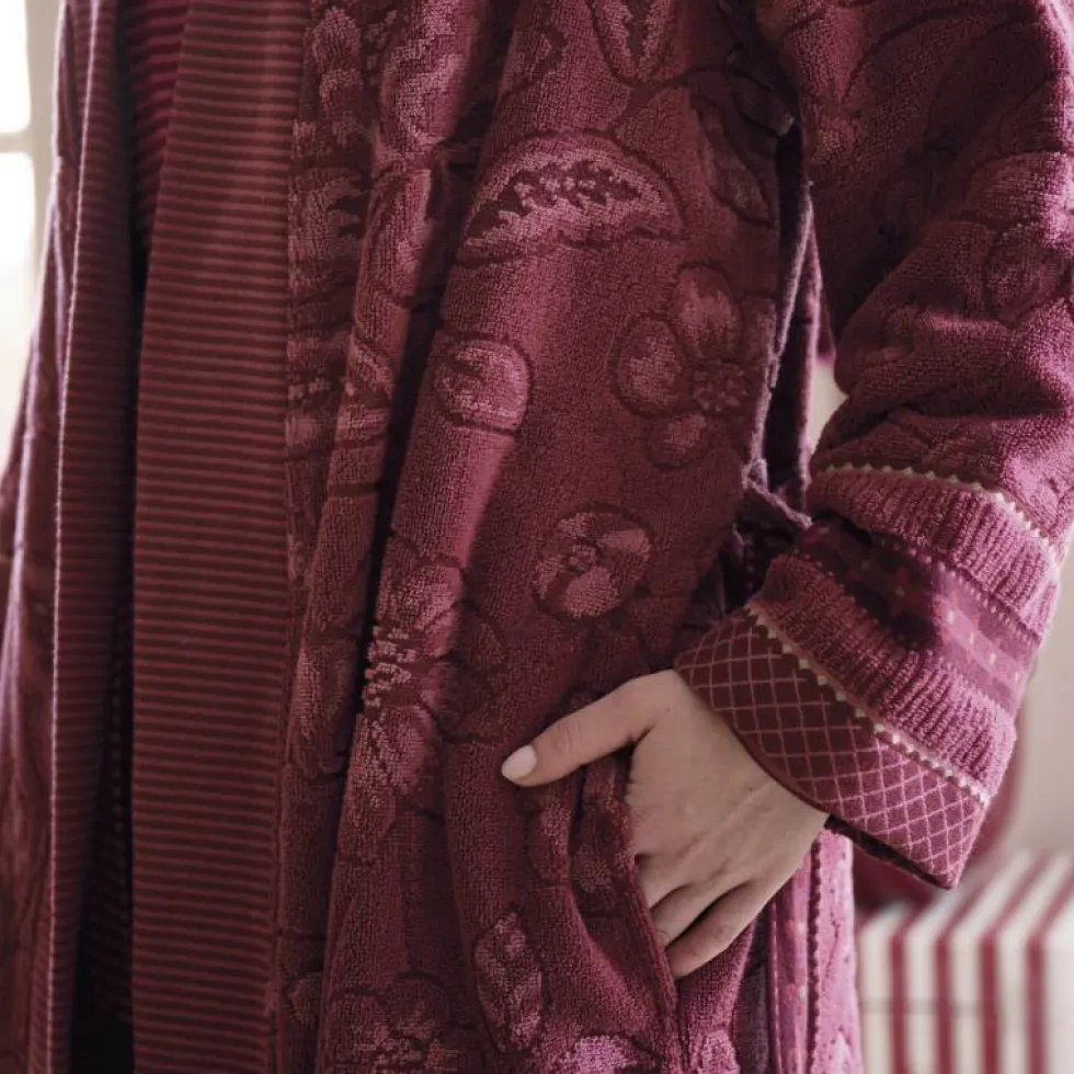 Accappatoio sciallato donna spugna PIP STUDIO Jasmin jacquard malva