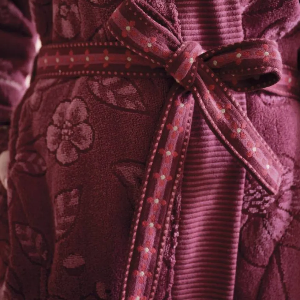 Accappatoio sciallato donna spugna PIP STUDIO Jasmin jacquard malva