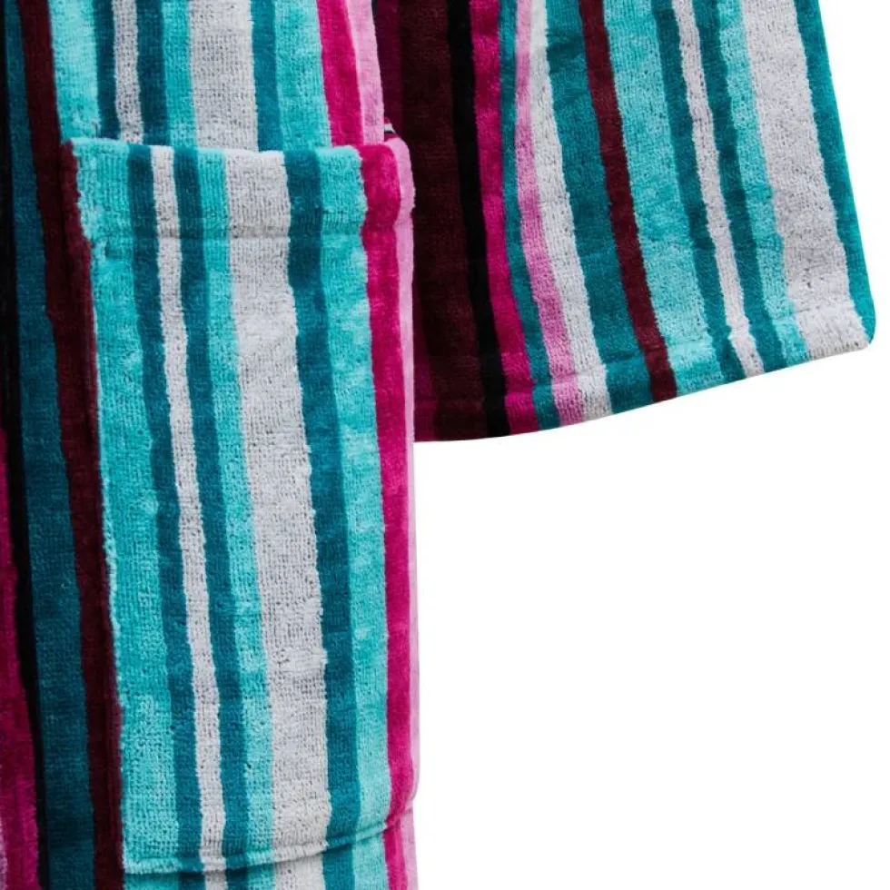Accappatoio Unisex CARRARA BORA BORA | 100% Cotone righe turchese