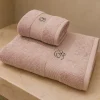 Asciugamani in spugna set 1+1 Blumarine Risveglio con cristalli cipria