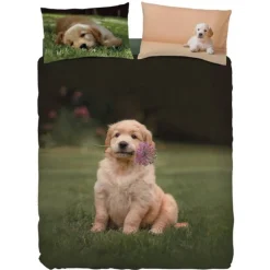 Bassetti Copripiumino completo PONGO Golden Retriver in puro cotone
