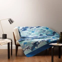 Bassetti Granfoulard MADAMA BUTTERFLY B1 Copritutto Telo Arredo Toni BLU