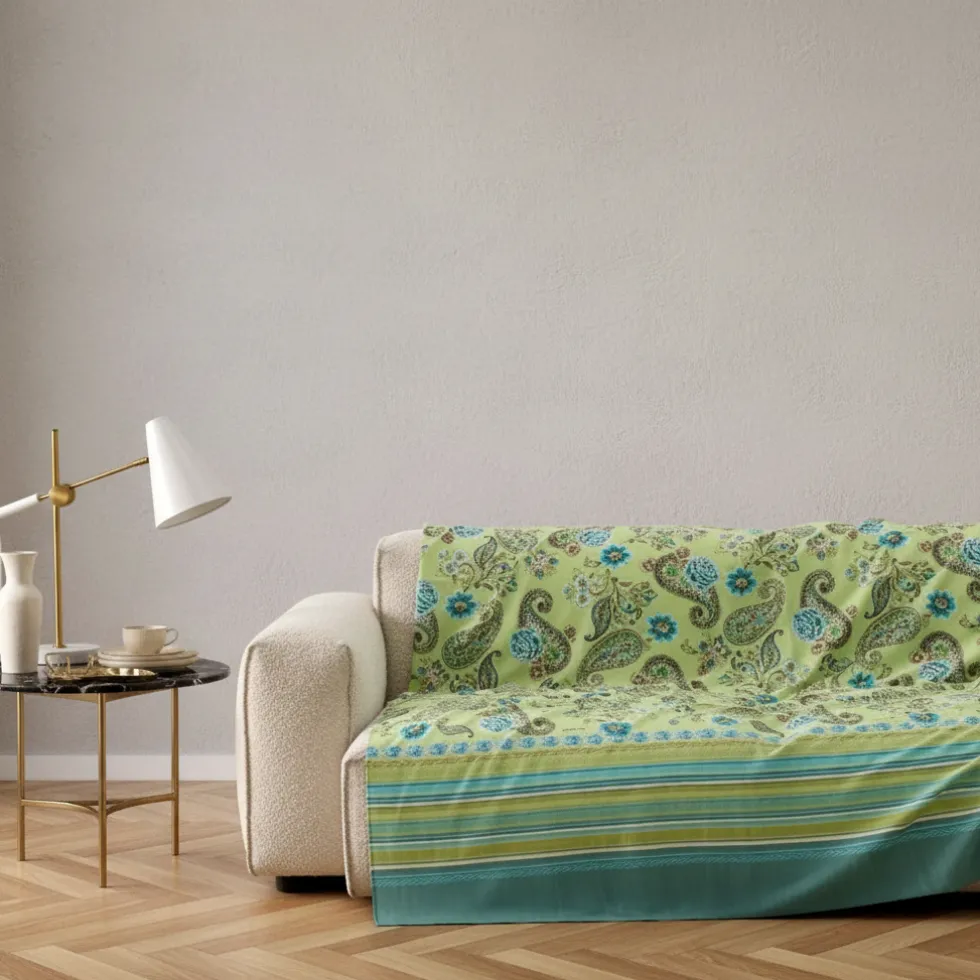 Bassetti Granfoulard Telo Arredo 350x270 Rapallo Verde Copridivano Grande