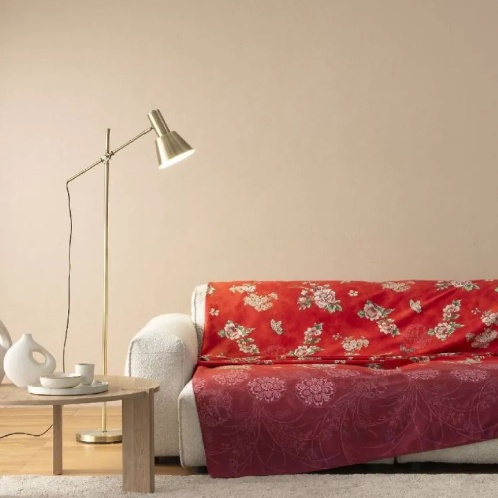 Bassetti Granfoulard Telo Arredo Esperidi R1 floreale rosso in cotone