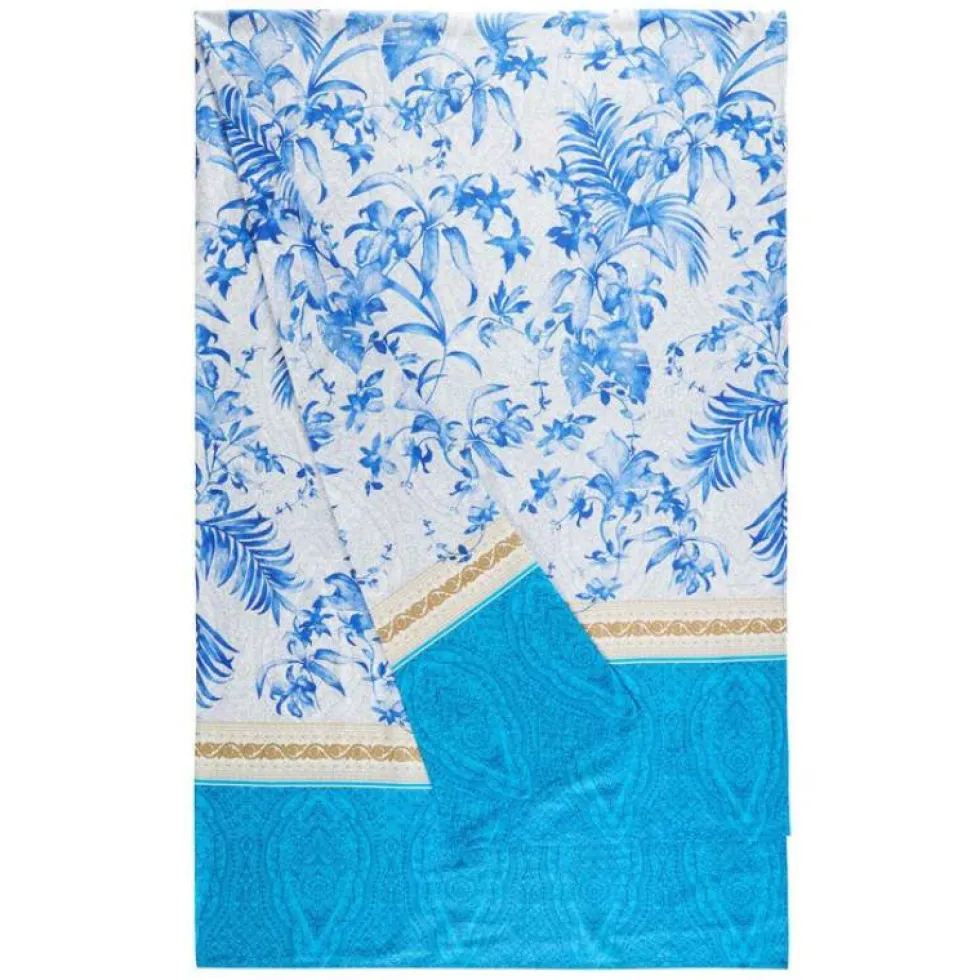 Bassetti Granfoulard Telo arredo Ibiscus Tattoo B1 - fantasia folaige bluette