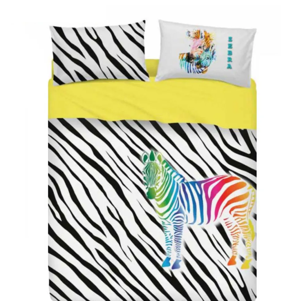 Bassetti Lenzuola-copriletto completo MARTY zebra bianco-nero