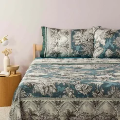 Bassetti Lenzuola Matrimoniali di Cotone - Collezione Boboli Verde