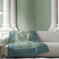 Bassetti Plaid Acquaforte V1 135x190 - Eleganza verde acqua per la tua casa
