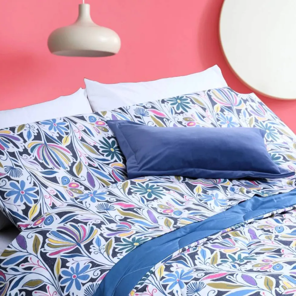 Benasciutticasa Completo letto matrimoniale cotone – Giardino Astratto multicolor
