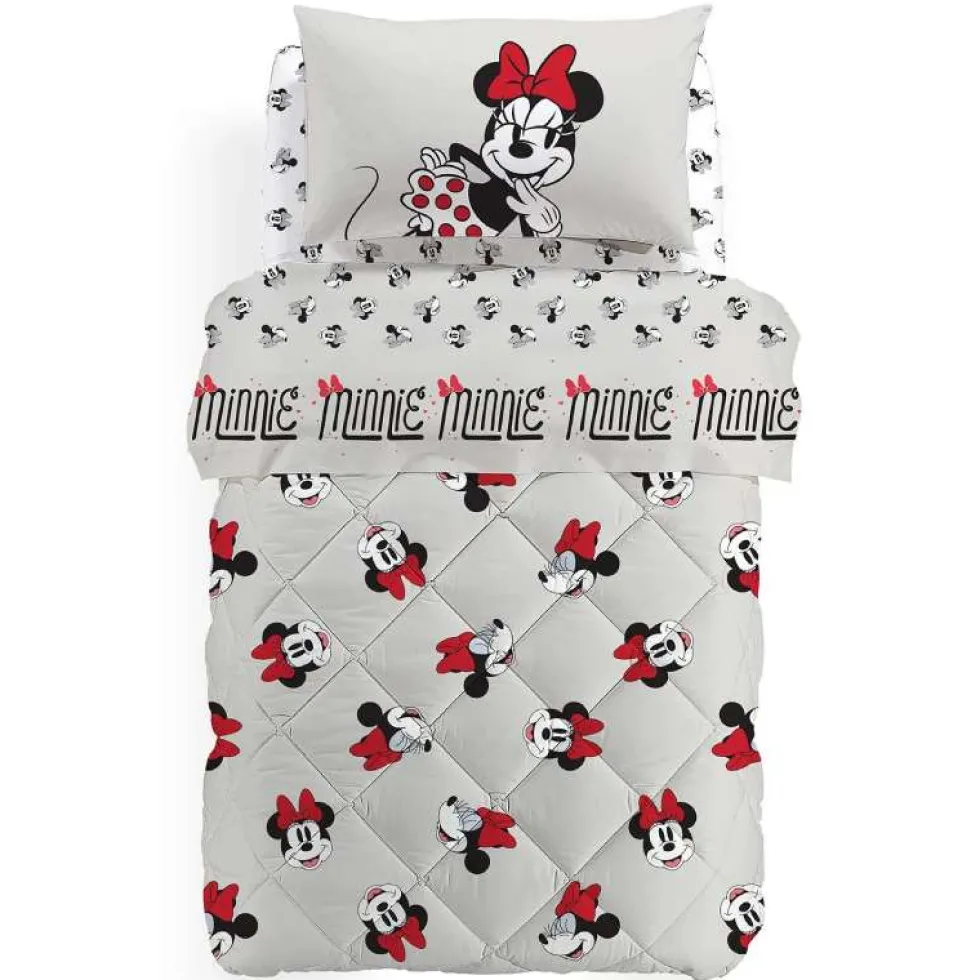 Caleffi Trapunta singola in cotone MINNIE Retro Disney invernale