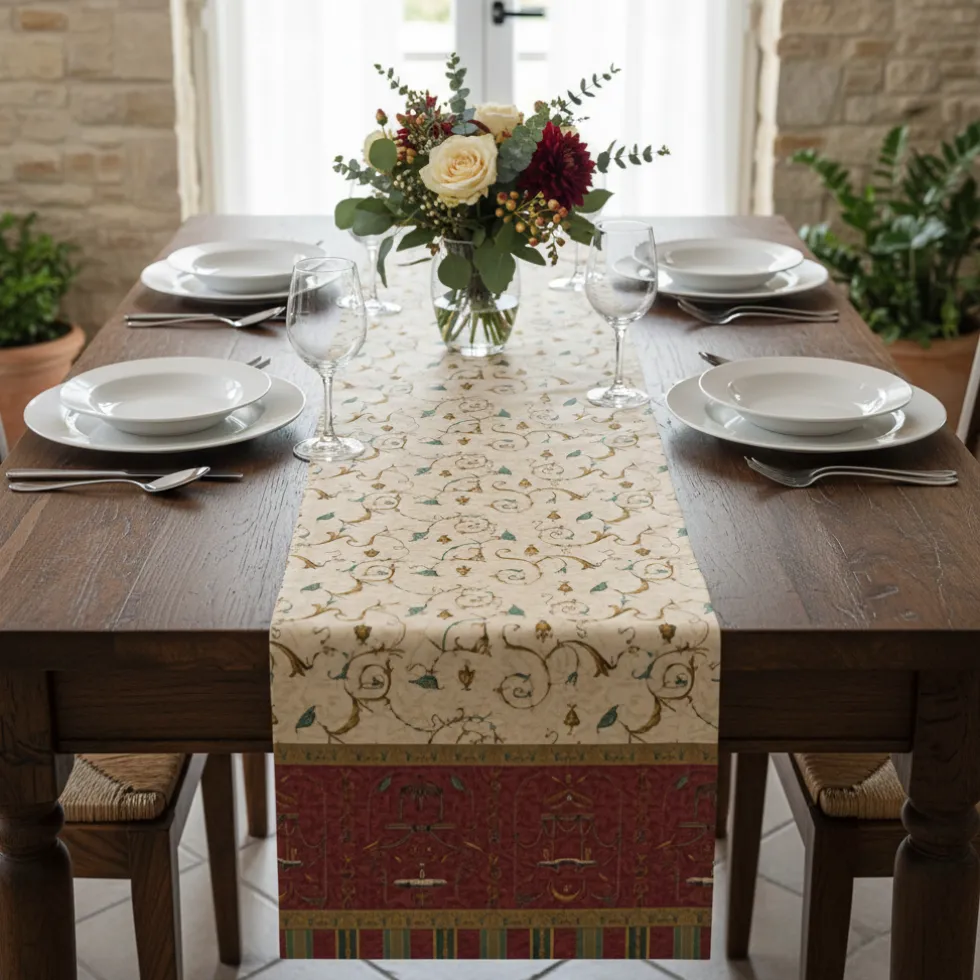 Centrotavola rettangolare runner BASSETTI Granfoulard Oplontis RB 50x150