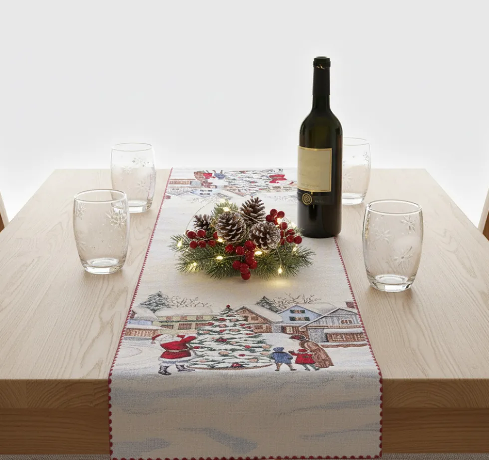Centrotavola rettangolare Runner in Gobelin 40x135 cm Albero di Natale