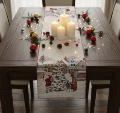 Centrotavola rettangolare Runner in Gobelin 40x135 cm Albero di Natale