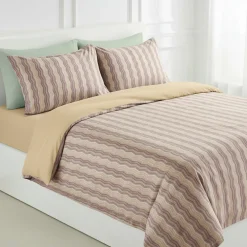 Cogal Copripiumino matrimoniale caldo cotone 250x245 Zig-Zag rosa antico