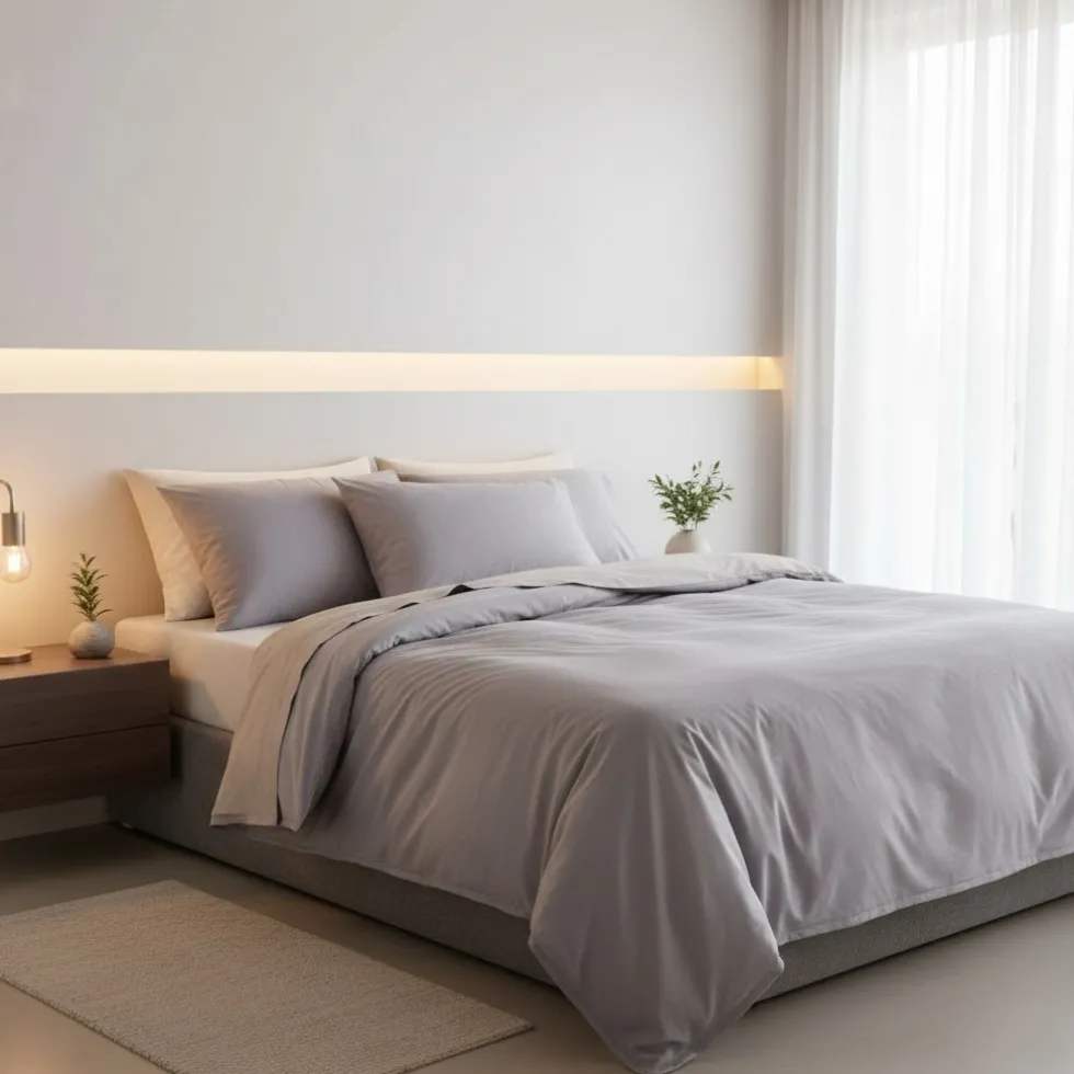 Completo copripiumino Satin Elite Tinta Unita | Raso di Cotone Brina