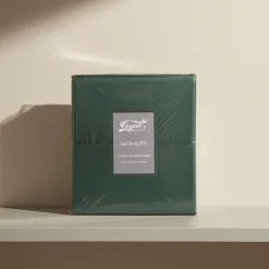 Completo copripiumino Satin Elite Tinta Unita | Raso di Cotone Verde