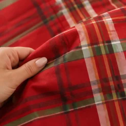 Completo lenzuola in cotone Bassetti Kilt R1 rosso Piazza e Mezza
