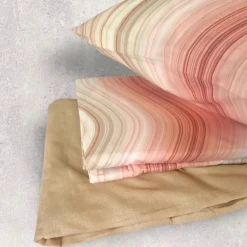 Completo lenzuola in cotone Bassetti Rippling P1 onde rosa