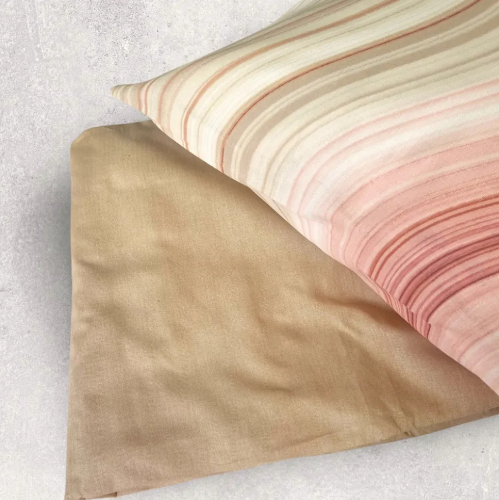 Completo lenzuola in cotone Bassetti Rippling P1 onde rosa