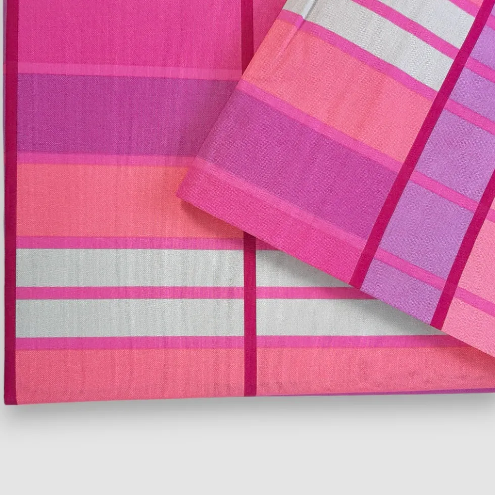 Completo lenzuola in puro cotone GABEL William geometrico fuxia