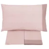 Completo lenzuola matrimoniale puro cotone Gabel Chromo rosa