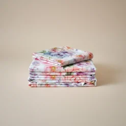 Completo lenzuola matrimoniale in raso finissimo 260x300 Rose