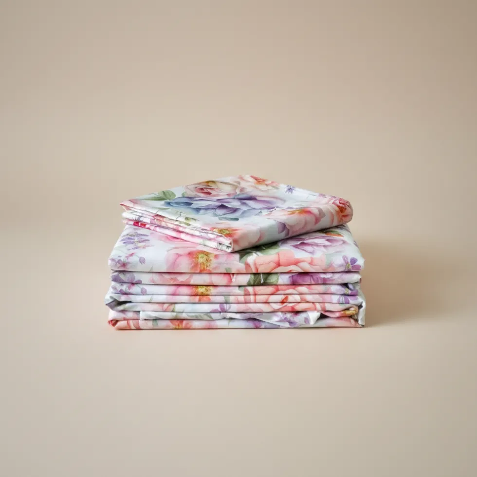 Completo lenzuola matrimoniale in raso finissimo 260x300 Rose