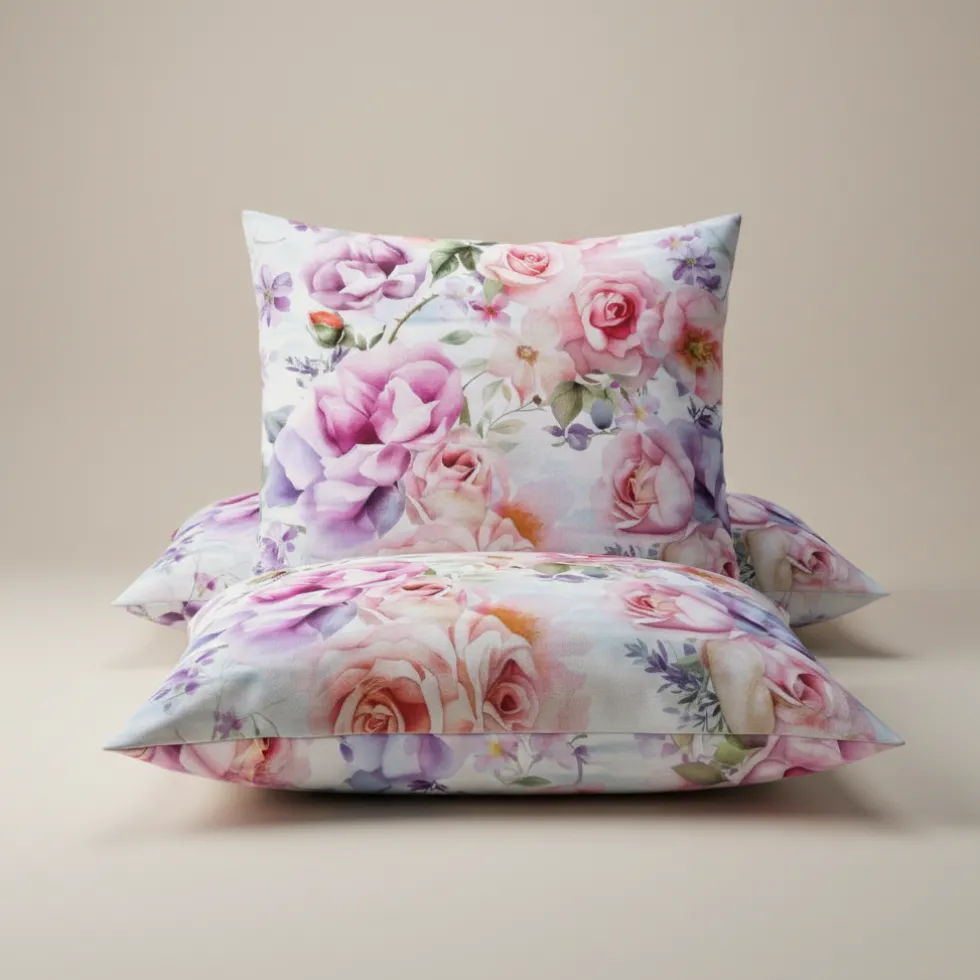 Completo lenzuola matrimoniale in raso finissimo 260x300 Rose
