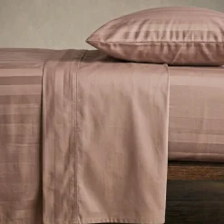 Completo lenzuola matrimoniale 260x295 cm Zefiro Rosa in raso di cotone