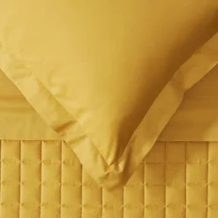 Completo Letto Matrimoniale Raso ZUCCHI Tinta Unita GIALLO OCRA