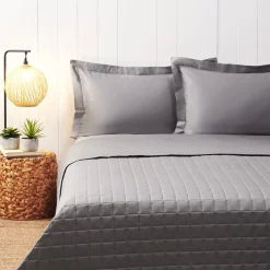 Completo Letto Matrimoniale Raso ZUCCHI Tinta Unita GRIGIO