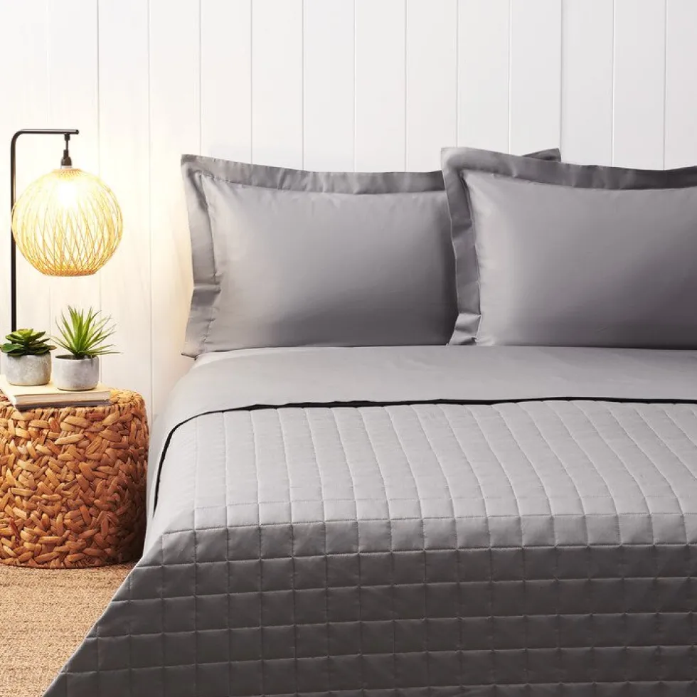 Completo Letto Matrimoniale Raso ZUCCHI Tinta Unita GRIGIO