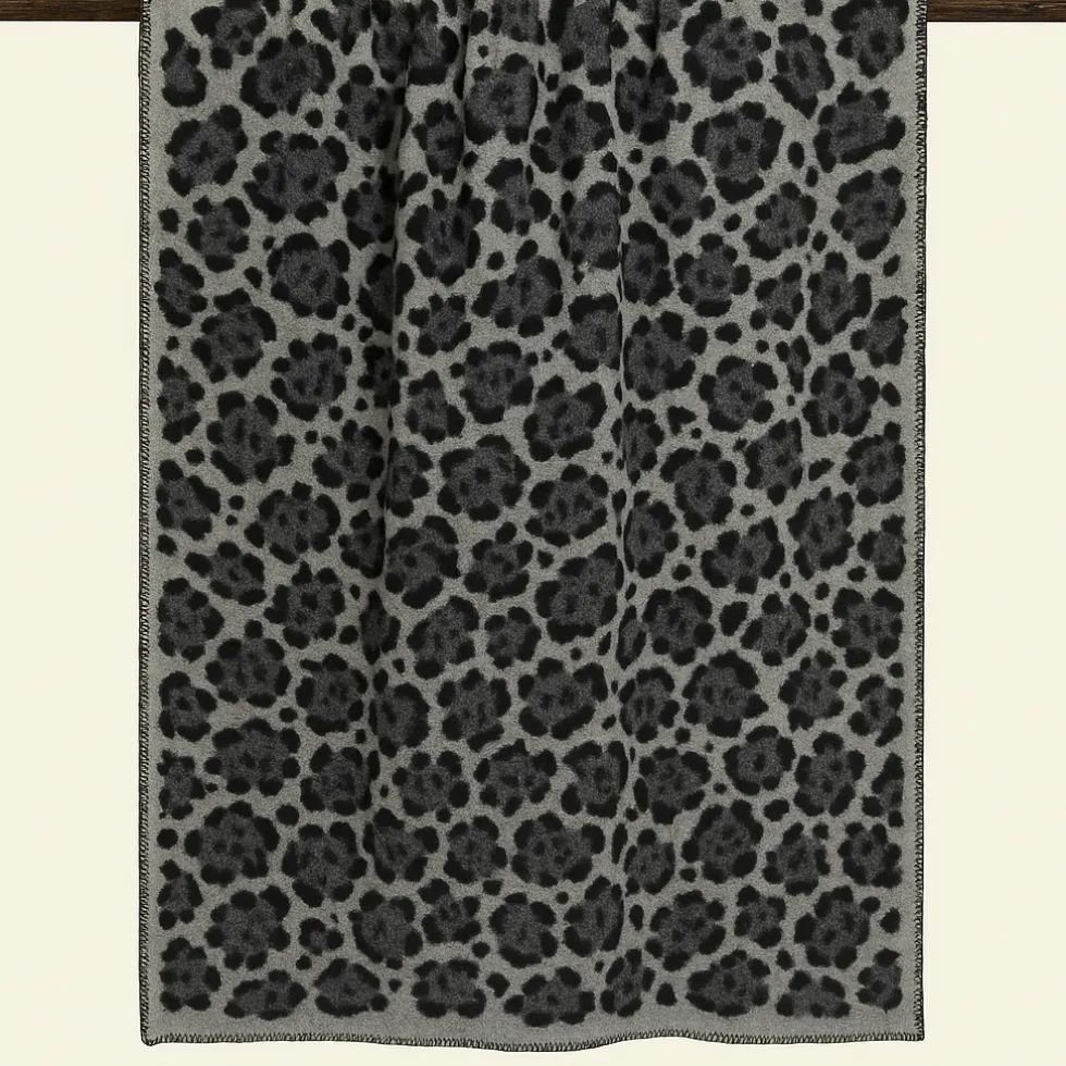 Coperta artigianale in lana cotta 150x170 cm Maculato grigio