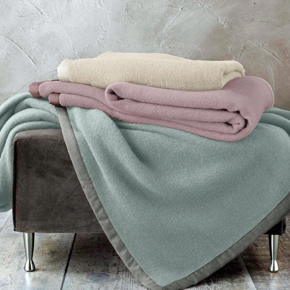 Coperta di Lana Merinos Matrimoniale SOMMA ORIGAMI Rosa Antico