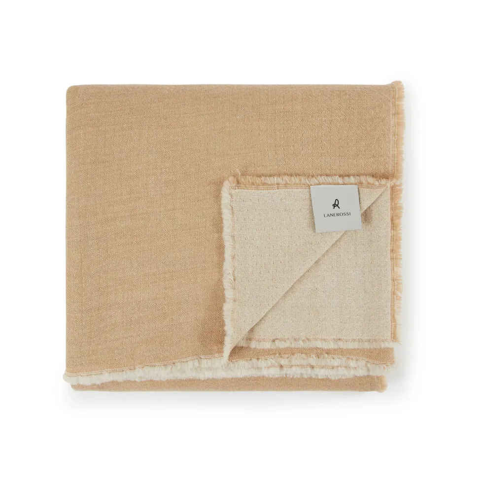 Coperta lana merino lavabile Lanerossi beige 240x260 matrimoniale