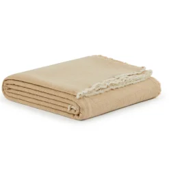 Coperta lana merino lavabile Lanerossi beige 240x260 matrimoniale