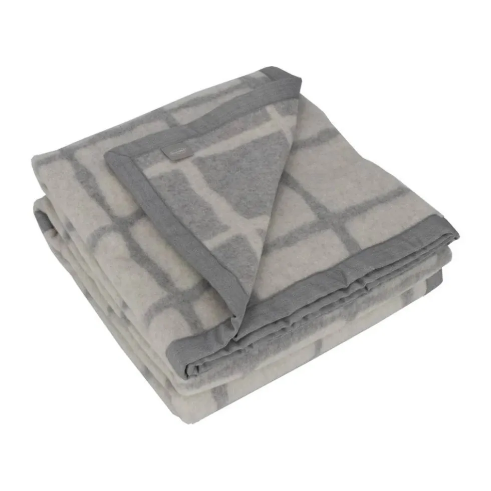 Coperta lana merinos 230x250 SOMMA DORAN grigio matrimoniale