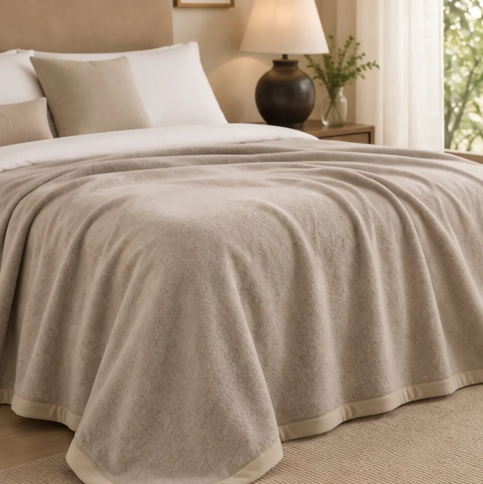 Coperta Matrimoniale Marzotto Home Beige Marta Invernale