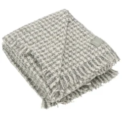 Coperta Matrimoniale SOMMA Ecuador bianco e grigio 210x250 con frange