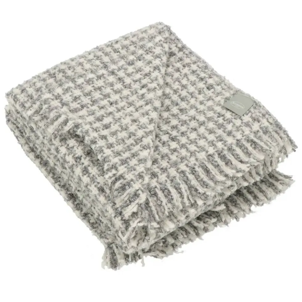 Coperta SOMMA Ecuador bianco e grigio singola Pied de Poule